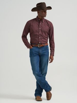 Men's Cody Johnson One Pocket Button Down Shirt in Wine