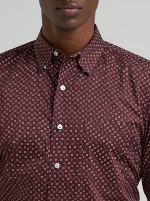 Men's Cody Johnson One Pocket Button Down Shirt in Wine