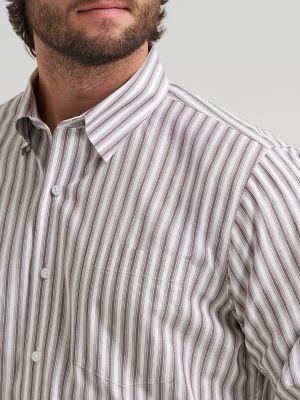 Mens Cody Johnson 1 Pocket Button Shirt:Wine Stripes:M alternative view 3