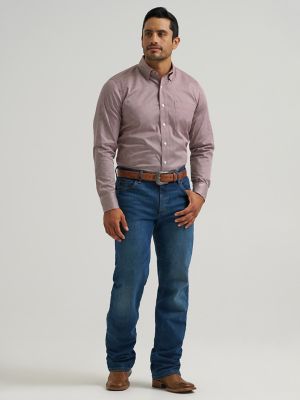 Men's Cody Johnson One Pocket Button Down Shirt in Wine Clover