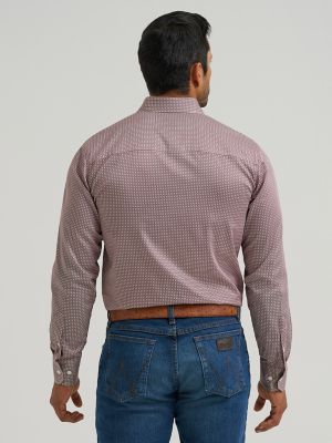 Men's Cody Johnson One Pocket Button Down Shirt in Wine Clover