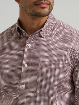 Men's Cody Johnson One Pocket Button Down Shirt in Wine Clover