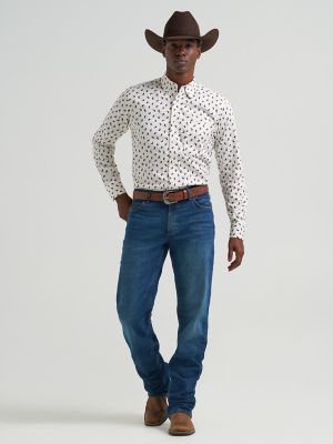 Men's Cody Johnson One Pocket Button Down Shirt in Wine Paisley