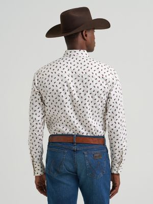 Men's Cody Johnson One Pocket Button Down Shirt in Wine Paisley