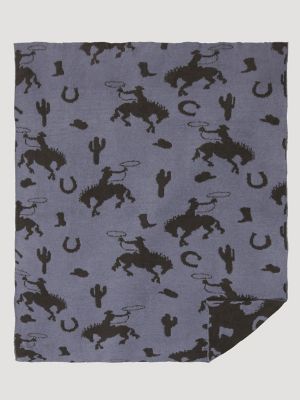Wrangler Stretchy Throw Blanket in Blue