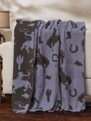 Wrangler Stretchy Throw Blanket in Blue
