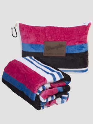 Wrangler Brushpopper Travel Blanket in Pink