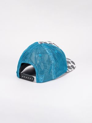 Women's Cow Print Mesh Trucker Hat:Turquoise:One Size alternative view 2
