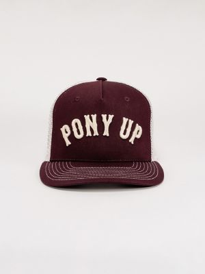 Womens Pony Up Trucker Hat:Burgundy:One Size alternative view