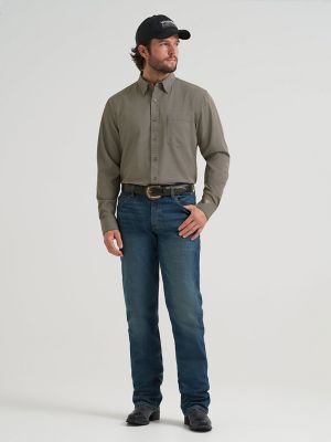 Men's Cody Johnson Performance Button Down Shirt in Black Multi Stripe