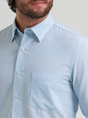 Men's Cody Johnson Performance Button Down Shirt in Aqua Hexagon
