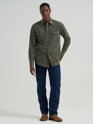 Men's Wrangler&reg; Colorwash Denim Western Snap Shirt