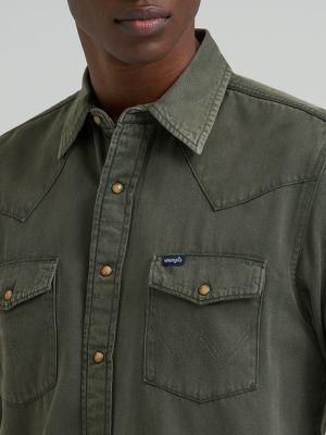 Men's Wrangler&reg; Colorwash Denim Western Snap Shirt