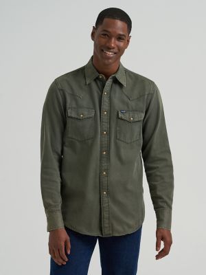 Men's Wrangler&reg; Colorwash Denim Western Snap Shirt