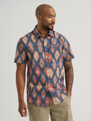 Men's Ikat Outdoor Shirt in Ikat Diamond