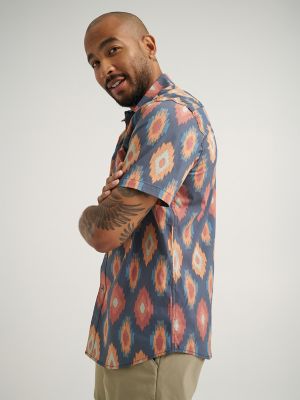 Men's Ikat Outdoor Shirt in Ikat Diamond