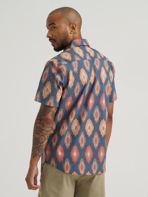 Men's Ikat Outdoor Shirt in Ikat Diamond