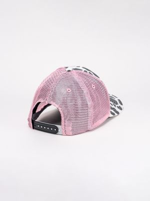 Women's Cow Print Mesh Trucker Hat:Pink:One Size alternative view 2