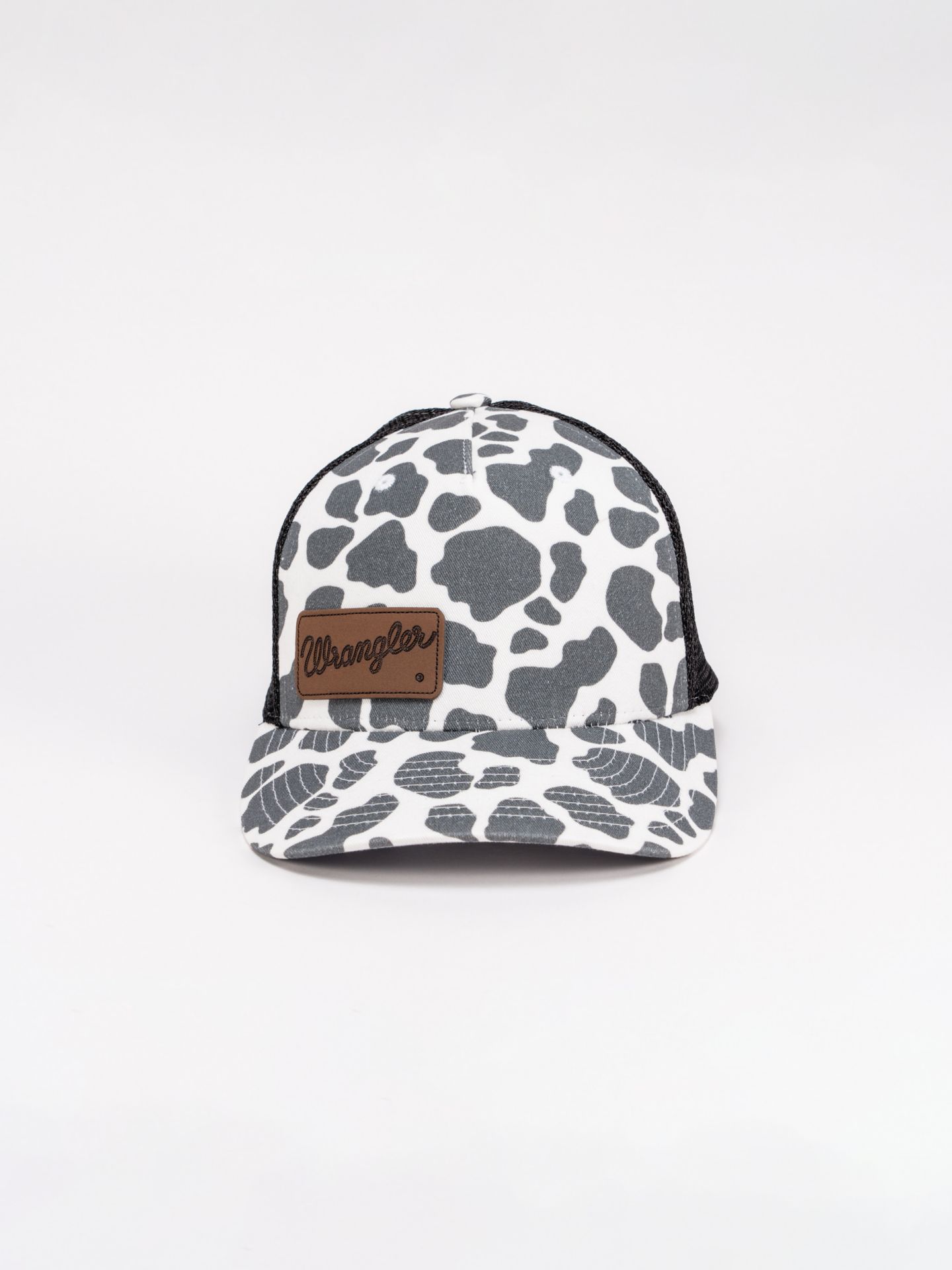 Женская кепка Wrangler Cow Print Mesh Trucker Hat, цвет: Чёрный — фото 3