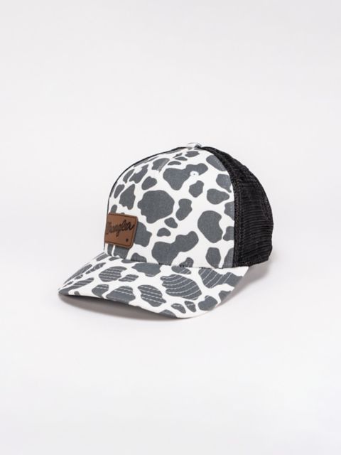 Женские головные уборы Wrangler Women's Cow Print Mesh Trucker Hat