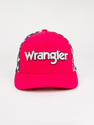 Women's Cow Print Trucker Hat in Pink