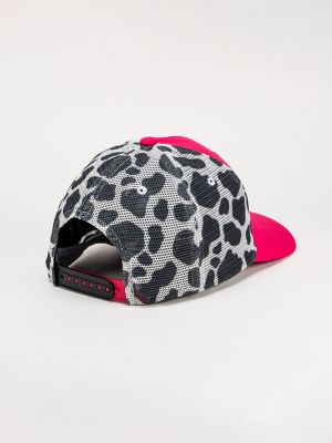 Women's Cow Print Trucker Hat in Pink