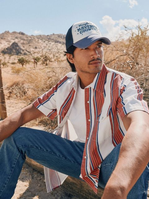 Мужские рубашки Wrangler Brushpopper Western Snap Short Sleeve Work Shirt