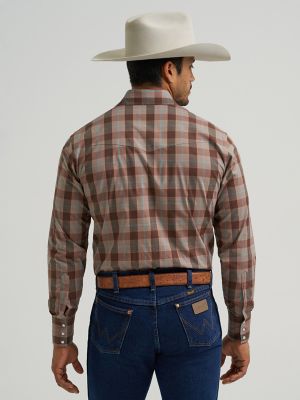 Мужские рубашки Wrangler Men's Wrinkle Resist Long Sleeve Western Snap Plaid Shirt — фото 3