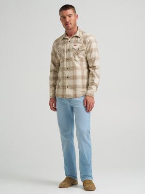 Men's Slim Fit Plaid Shirt in Fog