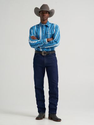 Vintage-Inspired Brushpopper Western Snap Workshirt in Intrepid Blue alternative view 2
