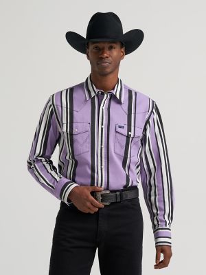Vintage-Inspired Brushpopper Western Snap Workshirt in Bold Iris alternative view