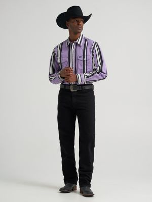 Vintage-Inspired Brushpopper Western Snap Workshirt in Bold Iris alternative view 2