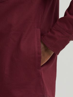 Men's Wrangler&reg; Long Sleeve Flannel Lined Solid Work Shirt in Mulberry Wine alternative view 5