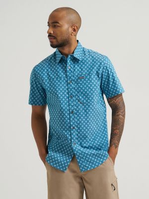 Men's Print Outdoor Shirt in Blue Ashes