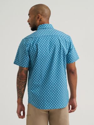 Men's Print Outdoor Shirt in Blue Ashes