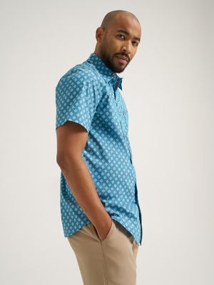 Men's Print Outdoor Shirt in Blue Ashes