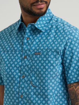 Men's Print Outdoor Shirt in Blue Ashes