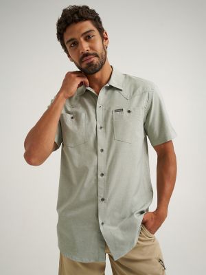 Men's Western Outdoor Shirt in Slate Grey