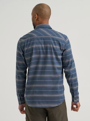 Men's Outdoor Single Pocket Shirt in Navy Stripe