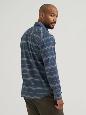 Men's Outdoor Single Pocket Shirt in Navy Stripe