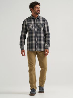 Men's Plaid Outdoor Shirt in Midnight Ombre