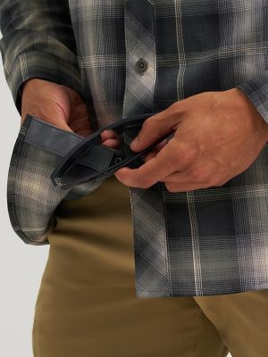 Men's Plaid Outdoor Shirt in Midnight Ombre