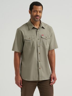 Men's Relaxed Stretch Poplin Shirt in Vetiver alternative view