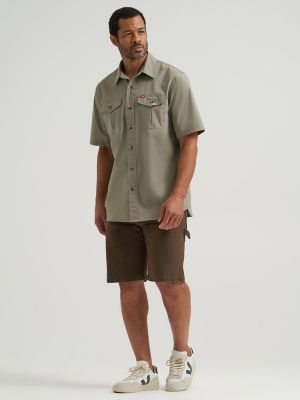 Men's Relaxed Stretch Poplin Shirt in Vetiver alternative view 2