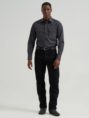 Men's Wrangler Retro&reg; Long Sleeve Sawtooth Snap Pocket Western Shirt in Obsidian Chain alternative view