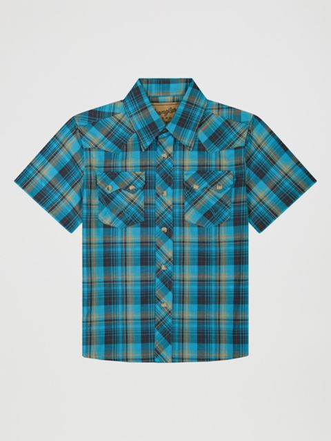 Детские рубашки Wrangler Boy's Wrangler Retro® Short Sleeve Western Snap Shirt
