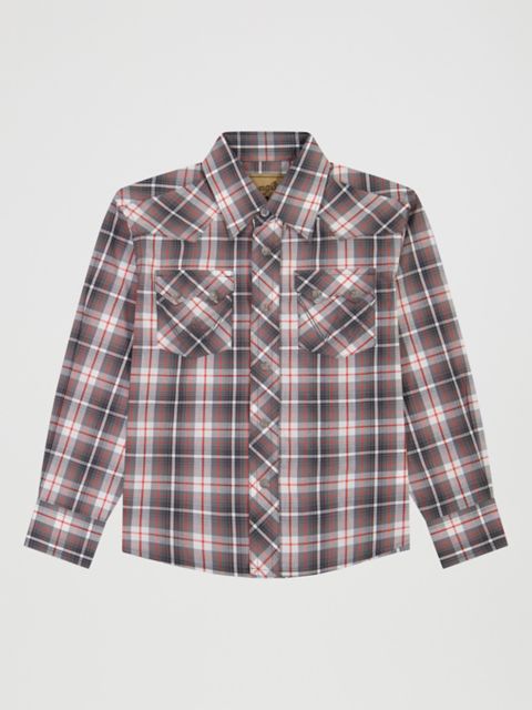 Детские рубашки Wrangler Boy's Wrangler Retro® Western Snap Plaid Shirt with Front Sawtooth Pockets