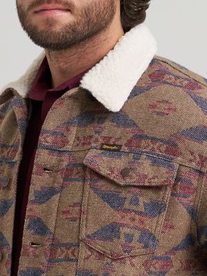 Men's Wrangler&reg; Sherpa Lined Jacquard Print Jacket
