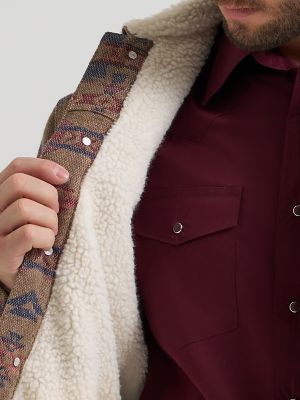 Men's Wrangler&reg; Sherpa Lined Jacquard Print Jacket