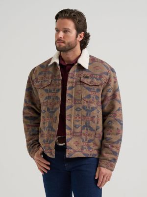 Men's Wrangler&reg; Sherpa Lined Jacquard Print Jacket